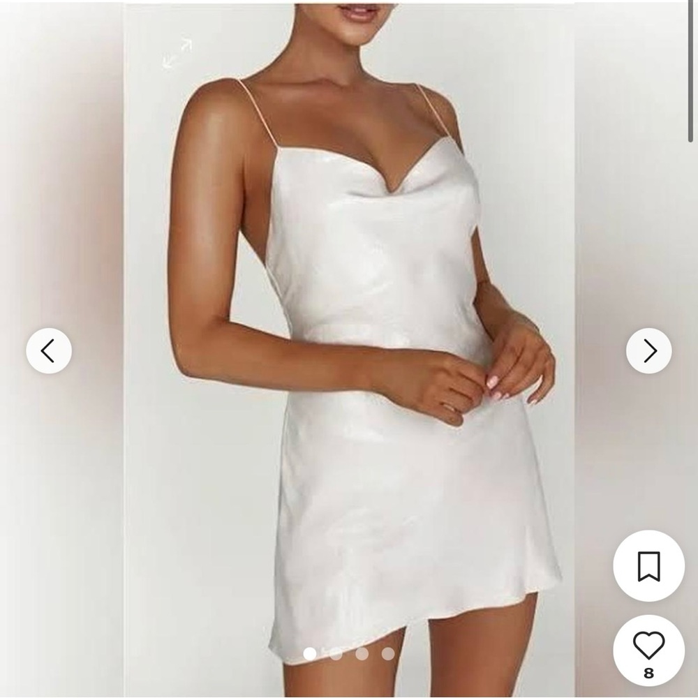 NWT Meshki Rhea White Cowl Mini Dress XL